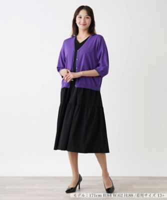 Leilian PLUS HOUSE / レリアンプラスハウス パールボタンカーディガン パールボタンカーディガン | Leilian plus house (Women/大きい