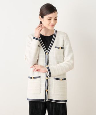R141 美品 XL 13+ レリアンプラスハウス ツイード JKT レディース ニットツイードジャケット | Leilian plus house (Women/大きい