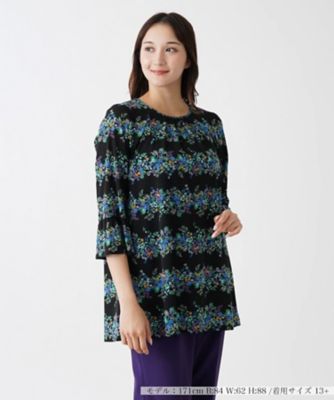 ＜Leilian plus house (Women/大きいサイズ)＞【店舗人気】フラワーボーダーブラウス
