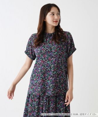 ＜Leilian plus house (Women/大きいサイズ)＞【セットアップ対応商品】フラワーガーデンカットソー