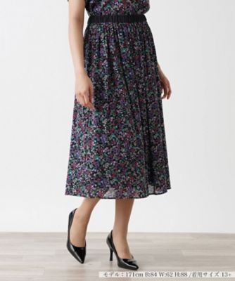 ＜Leilian plus house (Women/大きいサイズ)＞【セットアップ対応商品】フラワーガーデンフレアスカート