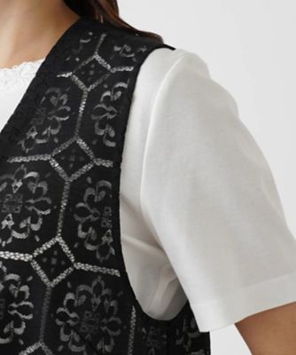 【店舗人気】レースロングベスト【Ｌｅｉｌｉａｎ　ＷＨＩＴＥ　ＬＡＢＥＬ】