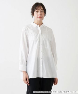 ＜Leilian plus house (Women/大きいサイズ)＞シャツブラウス【Ｌｅｉｌｉａｎ　ＷＨＩＴＥ　ＬＡＢＥＬ】