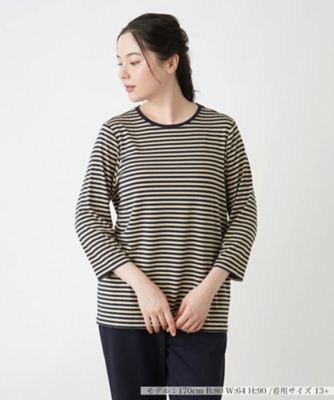 Leilian plus house (Women/大きいサイズ)/レリアン　プラスハウス ボーダーカットソー
