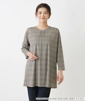 ＜Leilian plus house (Women/大きいサイズ)＞グレンチェックカットソー