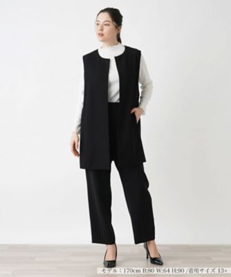 【美品】レリアン 大きいサイズ★ プリーツベスト ジレ17号 ベスト【プラス企画】 | Leilian plus house (Women/大きい