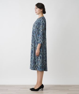 Leilian PLUS HOUSE ロングワンピース size13+ ライン配色ワンピース | Leilian plus house (Women/大きい