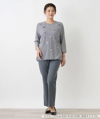 Leilian PLUS HOUSE / レリアンプラスハウス ボーダーカットソー【プラス企画】 ボーダーカットソー【プラス企画】 | Leilian plus house (Women