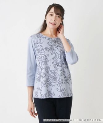 ＜Leilian plus house (Women/大きいサイズ)＞フラワー柄カットソー【ＲＯＣＨＡＳ　Ｐｒｅｍｉｅｒｅ】