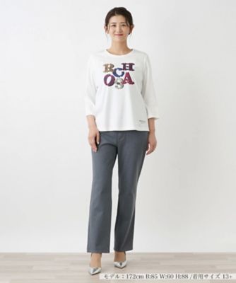 Leilian PLUS HOUSE / レリアンプラスハウス ロゴレースカットソー【ROCHAS Premiere】 フロントロゴカットソー【ROCHAS Premiere