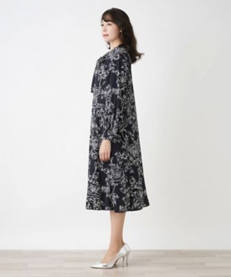 ボウタイフレアワンピース【ＲＯＣＨＡＳ　Ｐｒｅｍｉｅｒｅ】