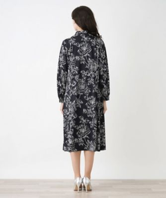 ボウタイフレアワンピース【ＲＯＣＨＡＳ　Ｐｒｅｍｉｅｒｅ】