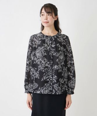 ノーカラーブラウス【ＲＯＣＨＡＳ　Ｐｒｅｍｉｅｒｅ】