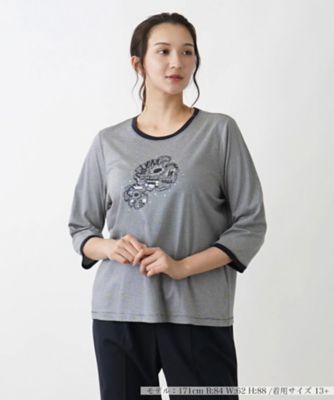 美品レリアントップス♡現行モデル半袖カットソー変形デザイン大きいサイズ13号LL GOLDJAPAN 大きいサイズ レディース トップス Tシャツ