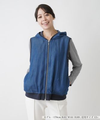Leilian plus house (Women/大きいサイズ)/レリアン　プラスハウス フーデッドベスト【MUSE BY ROCHAS Premiere】