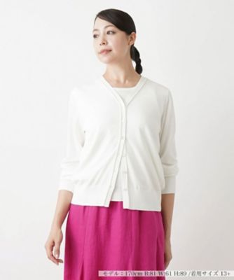 ＜Leilian plus house (Women/大きいサイズ)＞Ｖネックニットカーディガン【ＴＨＥ　ＮＥＷ】