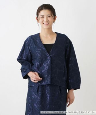 Leilian plus house (Women/大きいサイズ)/レリアン　プラスハウス フラワーレースノーカラージャケット