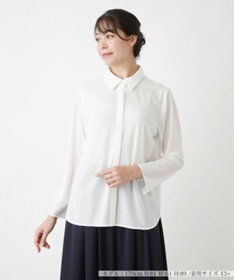 ＜Leilian plus house (Women/大きいサイズ)＞襟付きブラウス【ＴＨＥ　ＮＥＷ】【Ｌｅｉｌｉａｎ　ＷＨＩＴＥ　ＬＡＢＥＬ】