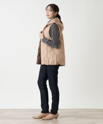 【店舗人気】フーデッドダウンベスト【ＬＩＭＯＮＴＡ　ＥＡＳＴ×ＴＡＩＯＮ】