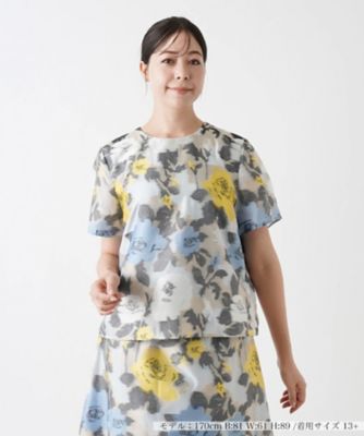 ＜Leilian plus house (Women/大きいサイズ)＞【セットアップ対応商品】フラワーブラウス【ＴＨＥ　ＮＥＷ】