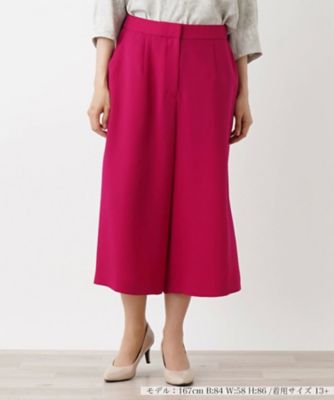 【SALE】【送料無料】Leilian plus house (Women/大きいサイズ)/レリアン プラスハウス クロップドワイドパンツ【THE NEW】174レッド パンツ・ズボン【三越伊勢丹/公式】