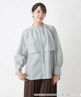 ＜Leilian plus house (Women/大きいサイズ)＞バンドカラーブラウス