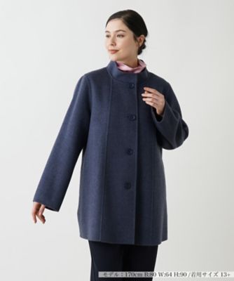 ＜Leilian plus house (Women/大きいサイズ)＞スタンドカラーハーフコート【深喜毛織】