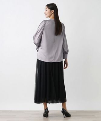 新品】定価38,500円 レリアン プルオーバーブラウス ネイビー