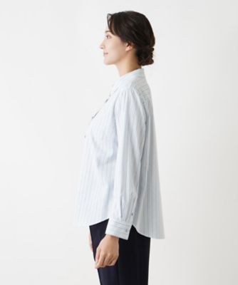 ストライプシャツブラウス | Leilian plus house (Women/大きい
