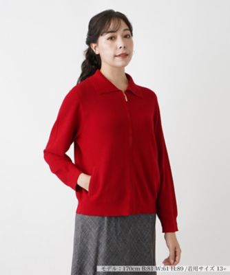 Leilian ニットジップアップブルゾン 店舗人気】ニットジップブルゾン | Leilian plus house (Women
