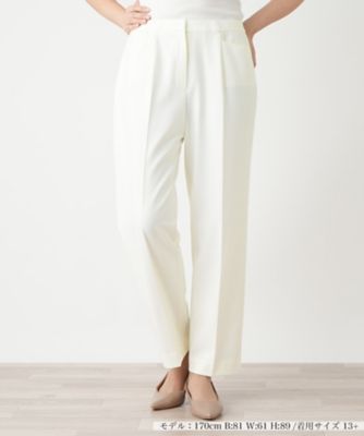 ＜Leilian plus house (Women/大きいサイズ)＞センタープレスパンツ【Ｌｅｉｌｉａｎ　ＷＨＩＴＥ　ＬＡＢＥＬ】