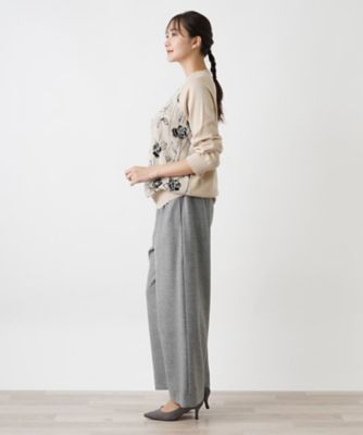 ローズ柄ニット【ＲＯＣＨＡＳ　Ｐｒｅｍｉｅｒｅ】