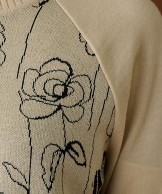 ローズ柄ニット【ＲＯＣＨＡＳ　Ｐｒｅｍｉｅｒｅ】