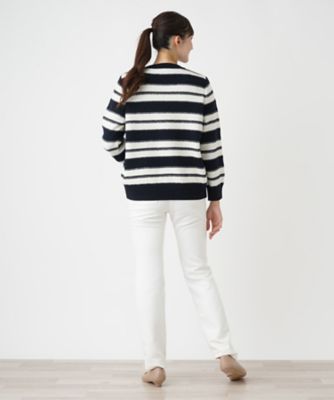 ボーダークルーネックニット【ＲＯＣＨＡＳ　Ｐｒｅｍｉｅｒｅ】