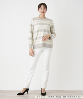 ボーダークルーネックニット【ＲＯＣＨＡＳ　Ｐｒｅｍｉｅｒｅ】