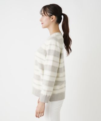 ボーダークルーネックニット【ＲＯＣＨＡＳ　Ｐｒｅｍｉｅｒｅ】