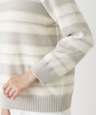 ボーダークルーネックニット【ＲＯＣＨＡＳ　Ｐｒｅｍｉｅｒｅ】