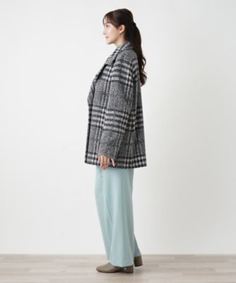 チェック柄ダブルハーフコート【CINZIA ROCCA】 | Leilian
