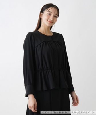 大きいサイズ！レリアンプラスハウス ノーカラーブラウス ノーカラーブラウス | Leilian plus house (Women/大きいサイズ