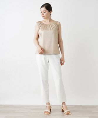 シャイニーノースリーブカットソー【Ｌｅｉｌｉａｎ　ＷＨＩＴＥ　ＬＡＢＥＬ】