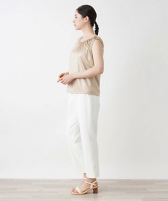 シャイニーノースリーブカットソー【Ｌｅｉｌｉａｎ　ＷＨＩＴＥ　ＬＡＢＥＬ】