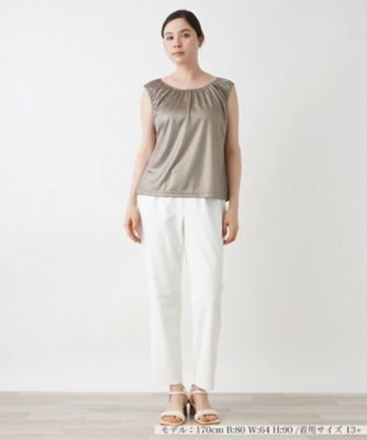 シャイニーノースリーブカットソー【Ｌｅｉｌｉａｎ　ＷＨＩＴＥ　ＬＡＢＥＬ】