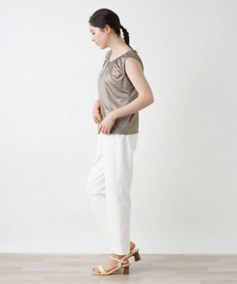 シャイニーノースリーブカットソー【Ｌｅｉｌｉａｎ　ＷＨＩＴＥ　ＬＡＢＥＬ】