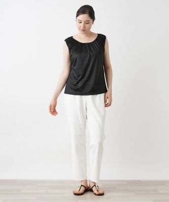 シャイニーノースリーブカットソー【Ｌｅｉｌｉａｎ　ＷＨＩＴＥ　ＬＡＢＥＬ】