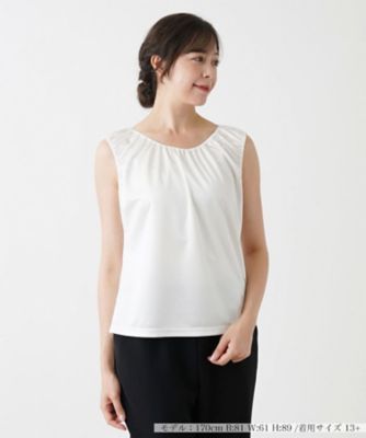 シャイニーノースリーブカットソー【Ｌｅｉｌｉａｎ　ＷＨＩＴＥ　ＬＡＢＥＬ】