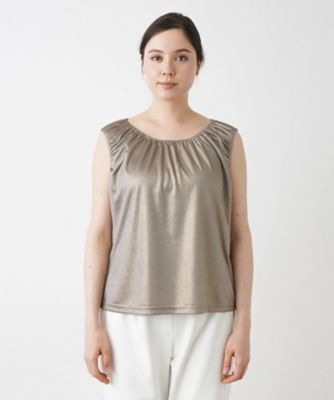 シャイニーノースリーブカットソー【Ｌｅｉｌｉａｎ　ＷＨＩＴＥ　ＬＡＢＥＬ】