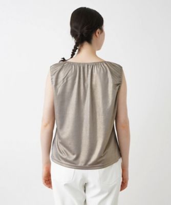 シャイニーノースリーブカットソー【Ｌｅｉｌｉａｎ　ＷＨＩＴＥ　ＬＡＢＥＬ】