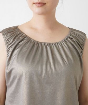 シャイニーノースリーブカットソー【Ｌｅｉｌｉａｎ　ＷＨＩＴＥ　ＬＡＢＥＬ】