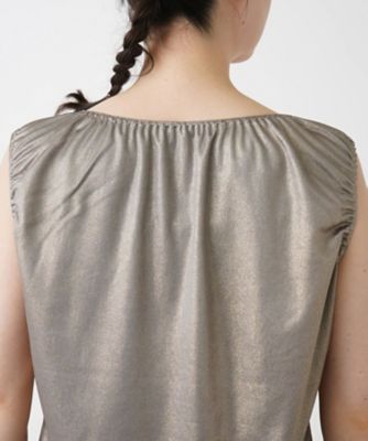 シャイニーノースリーブカットソー【Ｌｅｉｌｉａｎ　ＷＨＩＴＥ　ＬＡＢＥＬ】