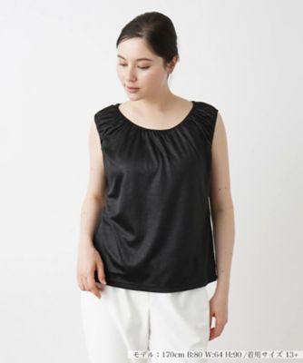 シャイニーノースリーブカットソー【Ｌｅｉｌｉａｎ　ＷＨＩＴＥ　ＬＡＢＥＬ】